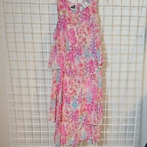 Vintage Phool Layered Boho Floral Maxi Dress Size XL